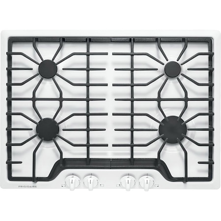 Frigidaire 30-in. Natural Gas Cooktop with 4 Burners and 2 Full-Length Grates, ADA Compliant FFGC3026SW